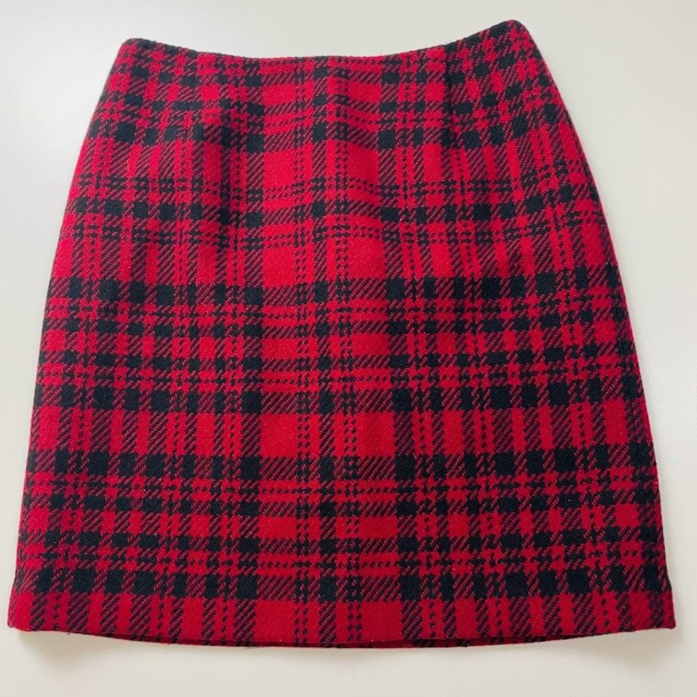 Vintage Red and Black Plaid Skirt